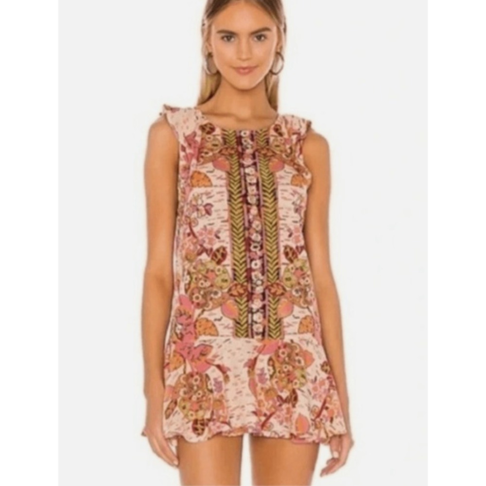 Free People Tunic Dress womens Small "Summer In Tulum" linen Blend - Picture 10 of 13